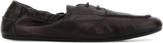 Prada Dark Brown Leather Loafers