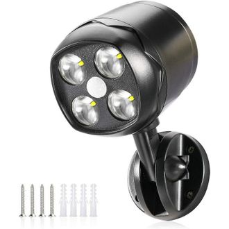 OEM [mai Usato]luce Con Sensore Di Movimento Per Esterni, Faretto Led Impermeabile Ip65 Alimentato A Batteria Da 600 Lm, Luce Flessibile Con Sensore Di Mo