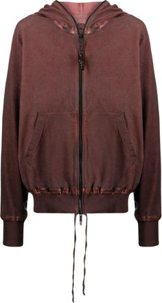 Isaac Sellam Experience zipped organic cotton hoodie jacket - men - Organic Cotton - S - Red