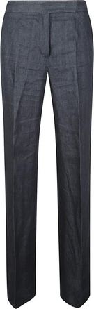 Max Mara Rechte broeken - Dames - Straight fit broeken - Grijs - S - Broeken