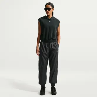 Nike Womens Nike Sportswear Classic Wovens UV Protection Mid-Rise Loose Jogger Pants in Black | FV7660-010