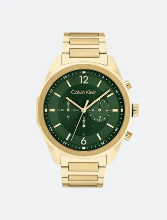Calvin Klein Mens Bracelet Chronograph Watch - Green - OS