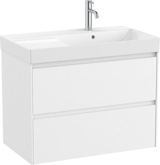 Roca Roca - Pack Unik Mueble De 2 Cajones + Lavabo Ona Color: Gris Arenado - Posici&oacute;n Del Lavabo: Izquierda