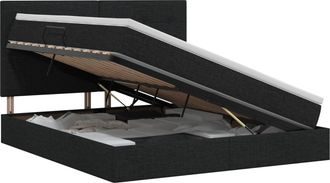 vidaXL Cama Con Almacenamiento Y Colch&oacute;n Negro 140 X 190 Cm Tela Vidaxl