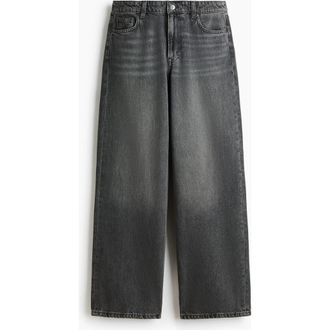 H&M Baggy Regular Waist Jeans in Denim Gray at Nordstrom, Size 10