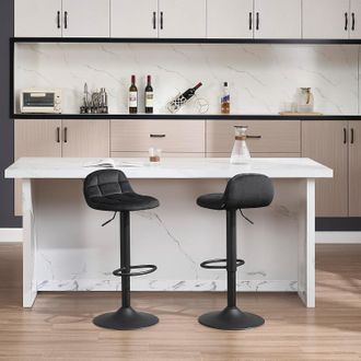 Woltu Woltu Set Di 2 Sgabelli Da Bar Coppia Sedie Cucina Alta In Metallo Nero