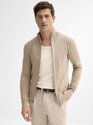 Lindbergh Mens Ultra-soft zipped Cardigan Sweater