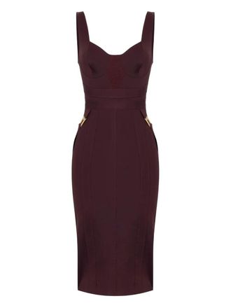 Elisabetta Franchi Crepe Dress With Contrasting Belt from