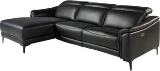 Angel Cerd&aacute; Sof&aacute; chaise longue relax izquierda piel negro