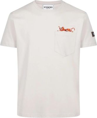 Iceberg Katoenen T-shirt met Yogi Bear - Heren - T-shirts - Grijs - 2XL - Katoen - Tops