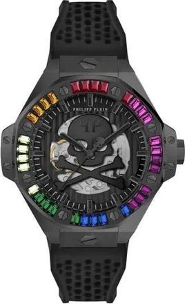Philipp Plein $keleton Royal Silicone Strap Watch, 46mm in Black at Nordstrom Rack
