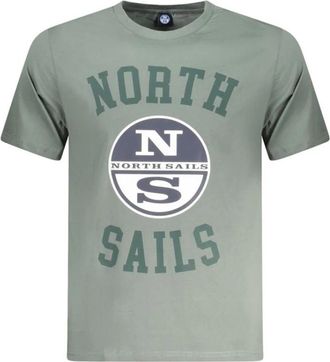 North Sails Groen Katoenen Heren T-Shirt Nautische Geest - Heren - T-shirts - Groen - S - Katoen - Tops