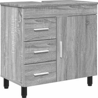 vidaXL Unidad De Tocador De Ba&ntilde;o Sonoma Gris 60 X 35 X 60 Cm Vidaxl