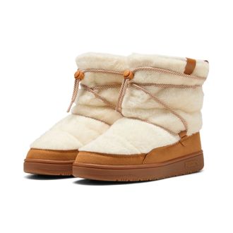 Puma Winterboots PUMA SNOWBAE SUEDE WNS, Damen, Gr. 38,5, frosted ivory, caramel latte, Textil, unifarben, Schuhe Winterboots, Winterstiefel, Schlupfboots