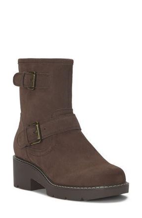 Lucky Brand Migyn Block Heel Bootie in Cappuccino Suede at Nordstrom Rack, Size 8.5