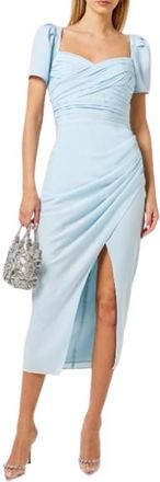 Self Portrait Blue Crepe Midi Dress Size M