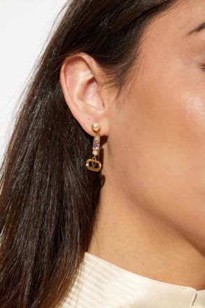 Valentino Garavani Earrings With Crystals, Womens, Gold
