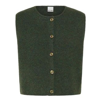 Ichi Ichi, Truien & Vesten, Dames, Groen, L, Trui met ronde hals