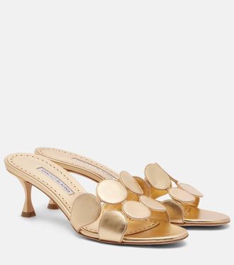 Manolo Blahnik Haribalmu 50 leather mules