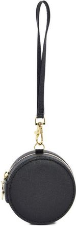 Nordstrom Mini Round Jewelry Box in Black Saffiano at Nordstrom