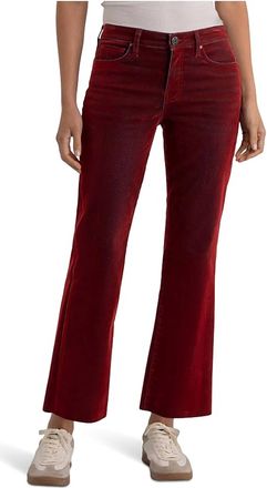 Kut from the Kloth Kelsey Hi Rise Ankle Flare With Raw Hem Pant In Red