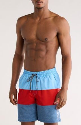 Hurley Colorblocked Volley Swim Trunks in Bright Blue at Nordstrom Rack, Size X-Large