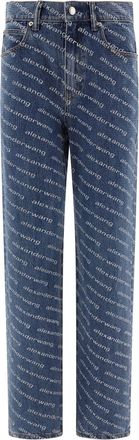 Alexander Wang Alexander Wang Womens Jeans With Logo Crystal Hotfix - Medium Blue Cotton - Size 27 (Waist)