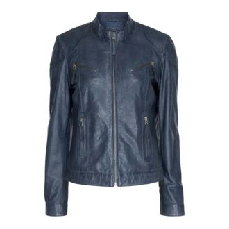Notyz Denim Blauwe Jas met ritssluiting zak - Dames - Leren en Su&egrave;de Jassen - Blauw - M - Denim - Jassen