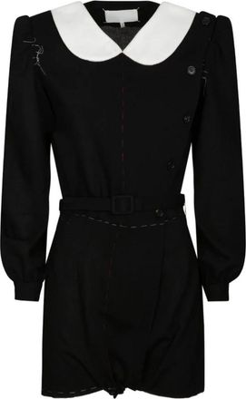 Maison Margiela Zwarte ruwe snit minijurk - Dames - Korte kleedjes - Zwart - XS - Wol - Kleedjes