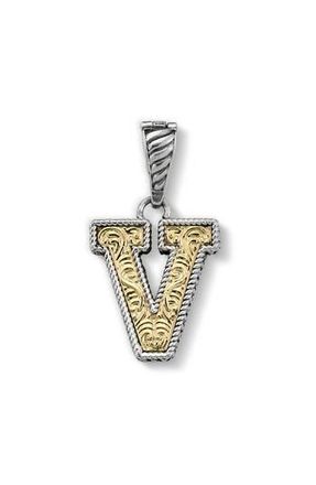 Samuel B. Two-Tone Initial Pendant in Silver/gold V at Nordstrom Rack