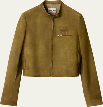 Miu Miu Waxed Suede Jacket