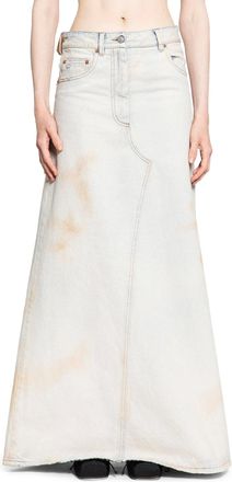 Maison Margiela Long Bleached Denim Skirt