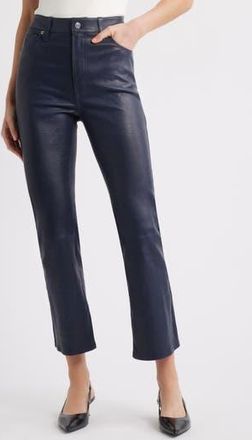 Frame Denim Le Reboot Crop Leather Pants in Dark Indigo at Nordstrom Rack, Size 29
