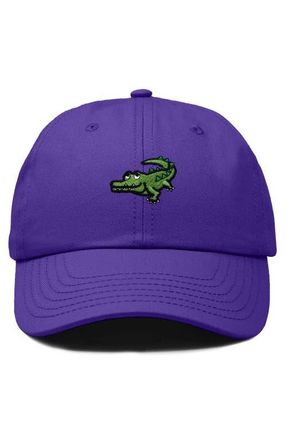 Dalix Alligator Embroidered Wildlife Cap in Purple at Nordstrom