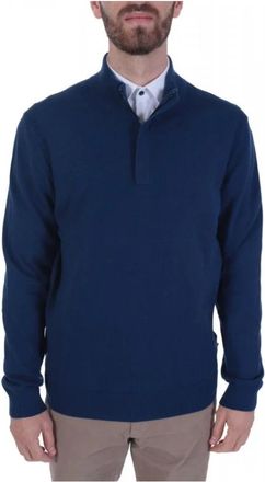 HUGO BOSS Knit Half Zip Maneo - Heren - Coltruien - Blauw - 2XL - Truien & Vesten