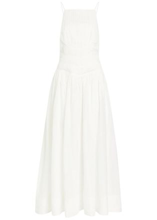 Aje Aje Helene Pleated Ramie Maxi Dress - Ivory - 12 (UK12 / M)