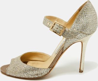 Jimmy Choo London Gold Glitter Mary Jane Pumps