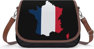 Generic France Flag Map Small Womens Crossbody Bags Shoulder Handbag with Adjustable Strap for Travel