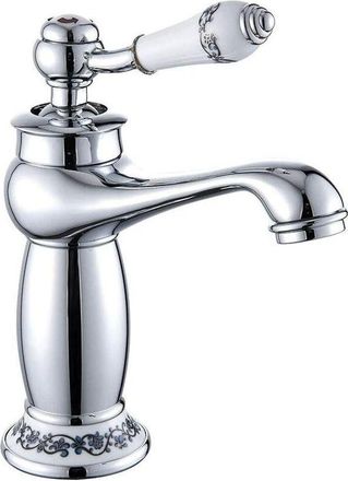 OEM Grifo De Lavabo Vintage Europeo, Lat&oacute;n Cromado, Agua Caliente/fr&iacute;a, Monomando De Cocina (plata)