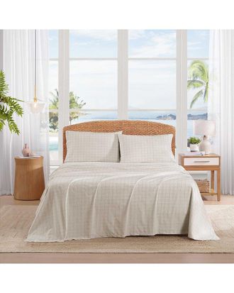 Tommy Bahama Paradise Plaid Cotton Percale Sheet Set