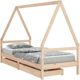 vidaXL Estructura de cama infantil con cajones madera pino 90x190 cm Vidaxl