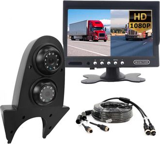 OEM Kit Ahd, C&aacute;mara De Visi&oacute;n Trasera Doble Para Techo Con Monitor De 7 Y Cable