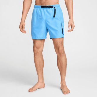 Nike Mens Swim Voyage 5 Brief-Lined Cargo Shorts in Blue | NESSF453-438