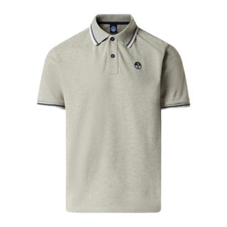 North Sails Polo Shirts, male, Gray, Size: 2XL Polo Shirt with Striped Trims
