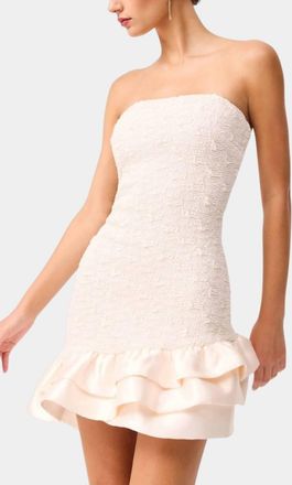 Elliatt Paloma Asymmetrical Mini Dress In Ivory