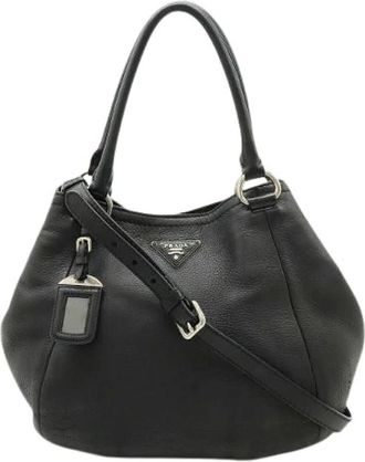 Prada Pre-owned Handbags, female, Black, Size: ONE SIZE Pre-owned Leather 2way Bag