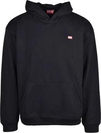 Diesel Hooded Black Sweatshirt With Bold Gradient Detailing