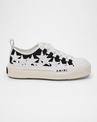 Amiri Stars Low-Top Canvas Platform Sneakers
