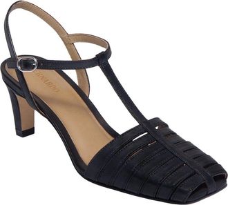 Bernardo Peoria Leather T-Strap Heel Sandal