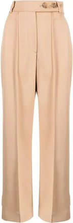 Rejina Pyo Nakita wide-leg tailored trousers - women - Elastane/Cotton - 12 - Brown